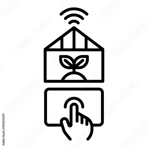Automated Greenhouse Icon. Vector Line Icon