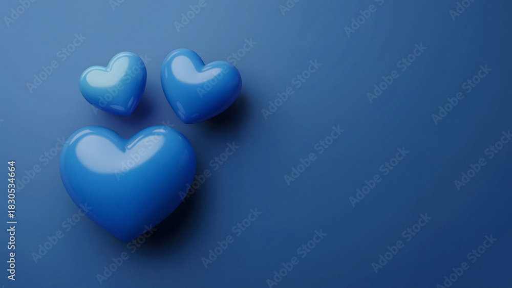 Obraz premium Express your heartfelt emotions with these cute blue hearts and plenty of space to add your own message