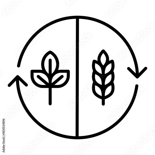 Crop Rotation Icon. Vector Line Icon