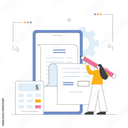 Shopping Bill Vector Illustration EPS 10 File