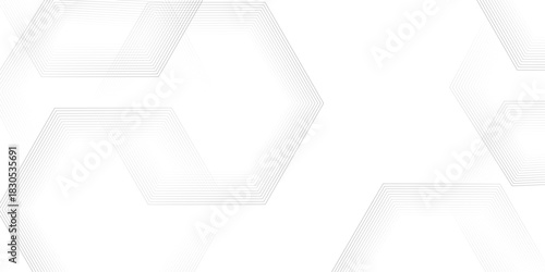 Abstract white hexagonal geometric background with shadow. white background Futuristic blue neon honeycombs. Modern technology design. Vector illustration.	