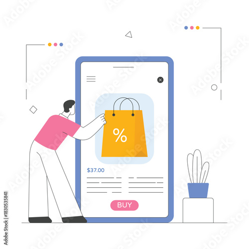 E Commerce Application Vector Illustration EPS 10 File