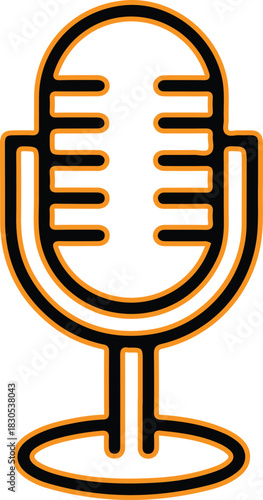 Vintage microphone icon for audio and music concepts