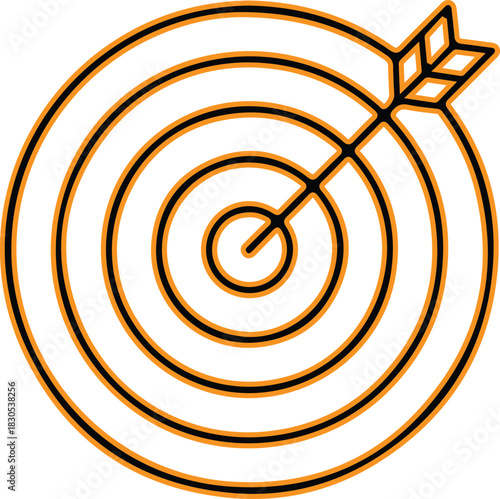 Arrow hitting the bullseye on a target