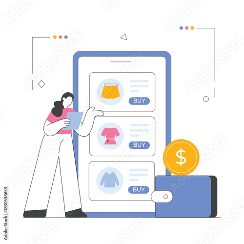 E-commerce Shopping Vector Illustration EPS 10 File