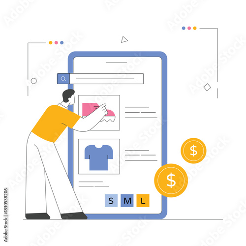 E Commerce Browsing Vector Illustration EPS 10 File