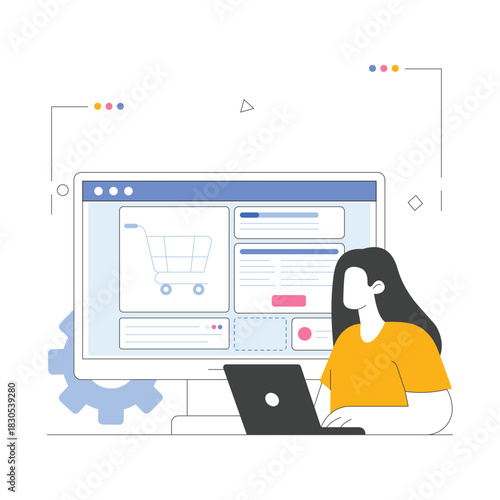 Shopping App Vector Illustration EPS 10 File