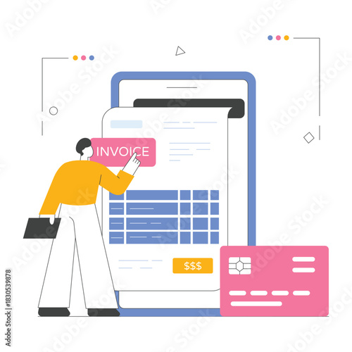 Online Invoice Vector Illustration EPS 10 File