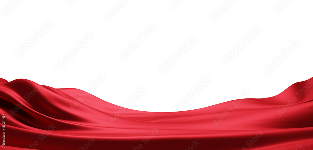 Naklejka premium Blank red cloth for product placement isolated on transparent background with copy space 3D render