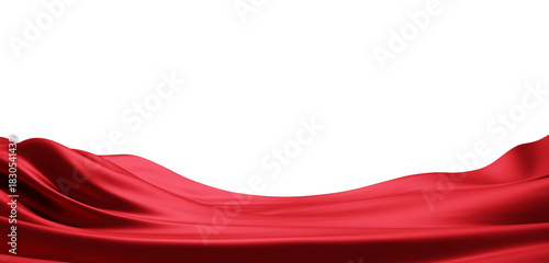 Fototapeta Naklejka Na Ścianę i Meble -  Blank red cloth for product placement isolated on transparent background with copy space 3D render