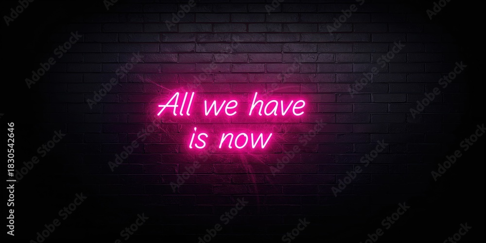 Obraz premium Pink neon sign with motivational quote on background, wall art for interior decor, Nowruz