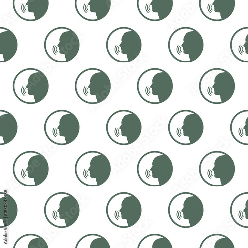 Sound voice seamless pattern isolated on white background