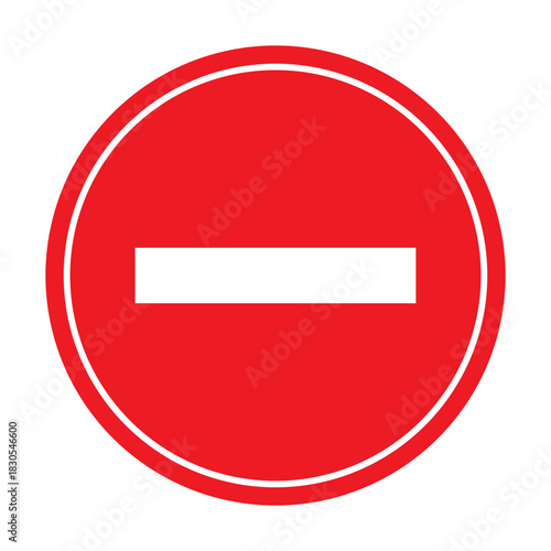 Red stop sign vector icon on a white background