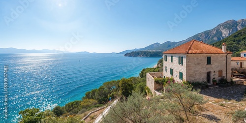 Fototapeta Naklejka Na Ścianę i Meble -  Sunbeams filtering through trees in a magical forest, creating a luminous canopy, Earth Day