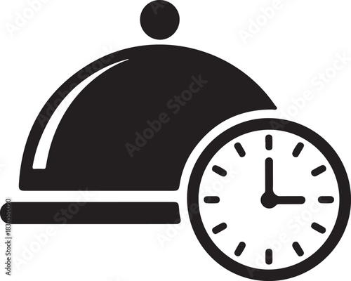 Black vector icon of a dial indicator for precise measurement, showing a clock face and probe for industrial or scientific applications