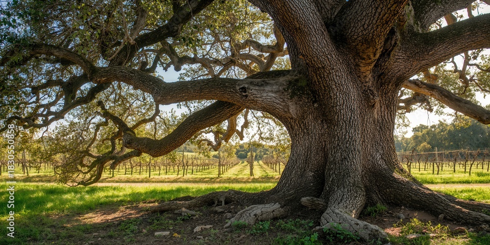 Fototapeta premium Nest of storks with family on a tree branch, illustrating seasonal migration and nesting behaviors, Earth Day