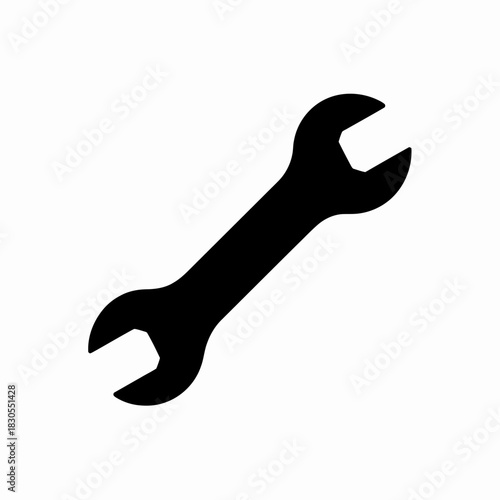 Black silhouette of a double open end wrench tool