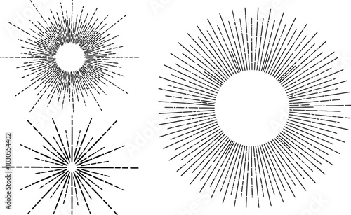 Retro Sunburst Collection Vintage Starburst Design Elements for Creative Projects and Graphic Design