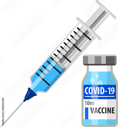 Covid-19 Coronavirus vaccine and syringe