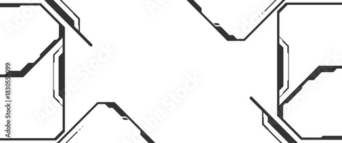 Vector control panel modern frames black technology futuristic control screen digital png..