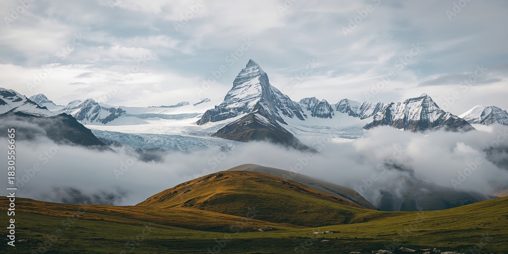 Obraz premium Viper in the meadow with daisy, focusing on natural predator-prey interactions