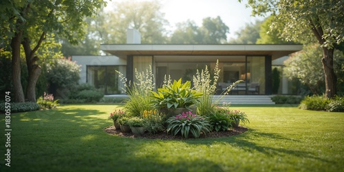 Fototapeta Naklejka Na Ścianę i Meble -  Assorted berries and fruits with ice cream, a fiber-dense breakfast option, held in male hands, World Food Day