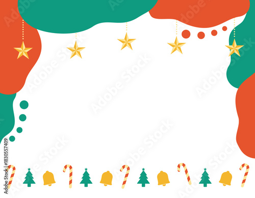 クリスマスのポップなカラフルフレーム背景　4