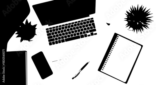 Grunge film strip frames vector illustration behind a portable electronic PC notebook screen