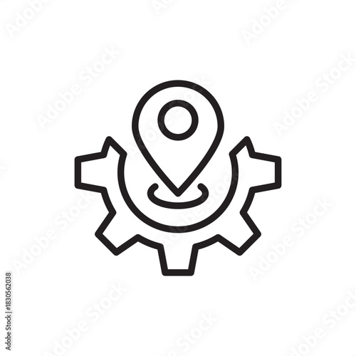 Process mapping icon symbolizing workflow location, procedural steps, and organizational flow, representing business analysis, value stream identification, operational documentation, and system visual