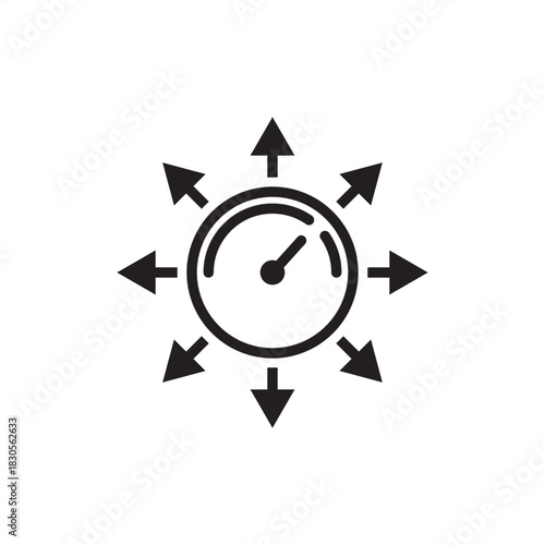 Capacity planning icon symbolizing resource limits, operational throughput, and strategic expansion, representing organizational scheduling, production forecasting, supply chain management, and demand