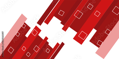 Red abstract template for card or banner. Metal Background with waves and reflections. Business background, silver, illustration. Illustration of abstract background with a metallic element