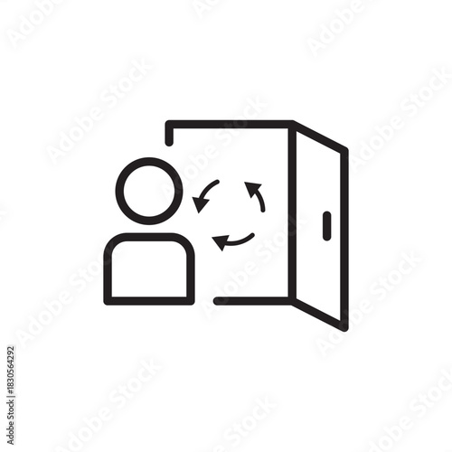 Outsourcing icon symbolizing external work transfer, process contracting, and labor delegation, represent business strategy, cost reduction, specialized service, organizational resource optimization.