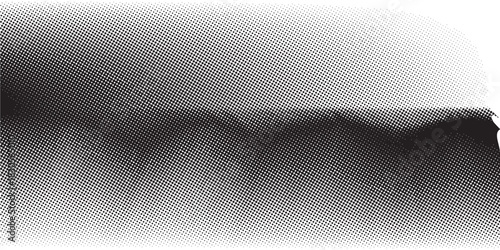 Grunge halftone gradient background. Faded grit noise texture. White and black sand wallpaper. Retro pixelated backdrop. Anime or manga style comic overlay. Vector graphic design textured template