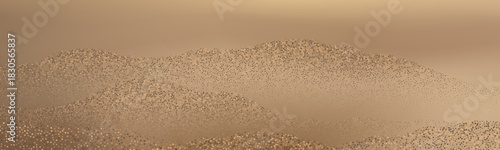 Abstract golden sand dunes landscape.Contrasting ridges and  flowing landscapes.