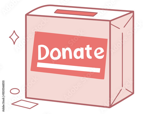 Charity donation box illustration with a simple and appealing design suitable for fundraising campaigns