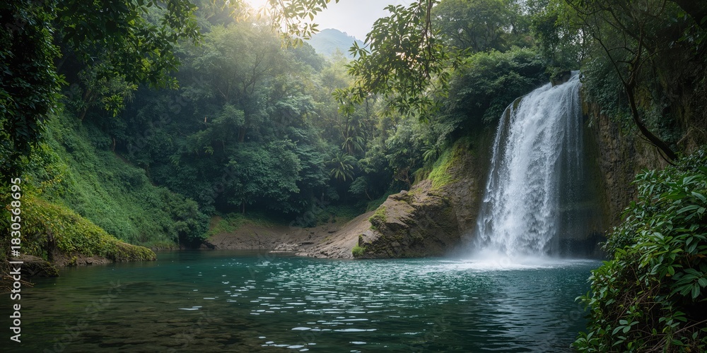 Fototapeta premium Paintbrush on a can resting on a wooden table, used as a background for text or layout design, Copyspace.png