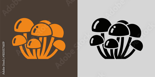 Enokitake Mushrooms Clustered Icon, Fungus, Edible Mushroom Vegetable