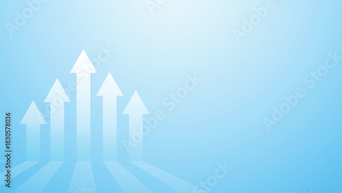 Financial market growth business upward rising arrow concept backdrop design