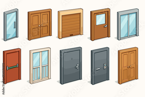 Diverse door designs: sliding, french, security, and modern variants
