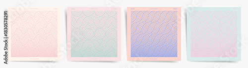 Fun kawaii pastel wave pattern set. Soft japanese seamless wavy cover design. Minimal asian ocean background collection.