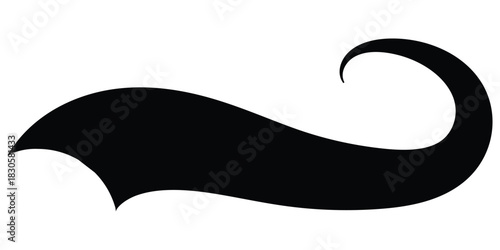 Swoosh and swash tails. Swooshes text tail for baseball design. Sports swash underline shapes in retro style. Swish typography font element for athletics, baseball, football. Vector black sport tails