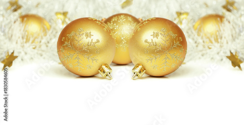 Christmas balls with tinsel...