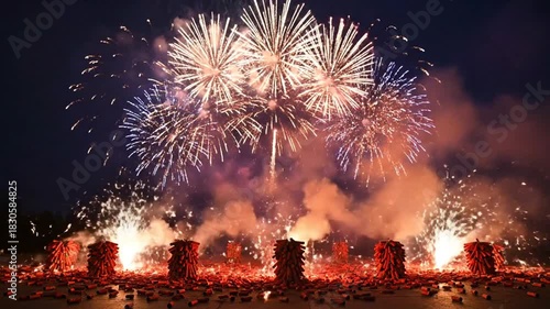 Fireworks Display: Celebration in the Night Sky