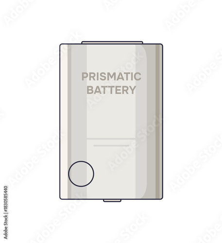 Power bank or prismatic battery. Powerbank, cell of electrical energy for charging. Portable charger, reusable accumulator for recharging electronics. Flat isolated vector illustration on white