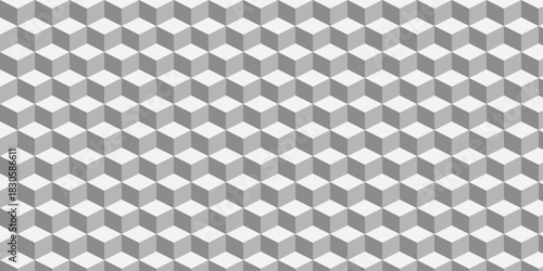 3d abstract geometric grey pattern. Art background illustration with seamless texture