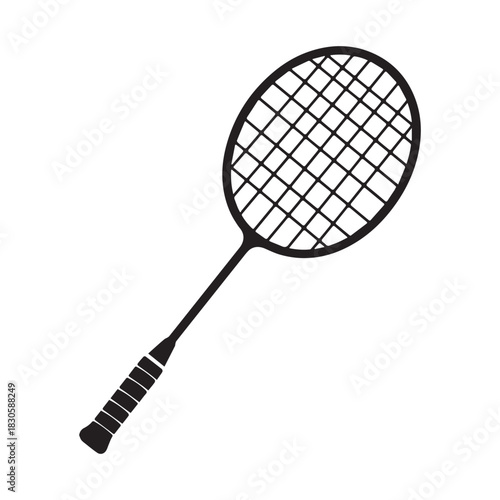 Crossed Tennis Rackets Silhouette Classic Sports Equipment for Court Games and Fitness.