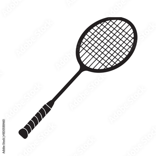 Crossed Tennis Rackets Silhouette Classic Sports Equipment for Court Games and Fitness.