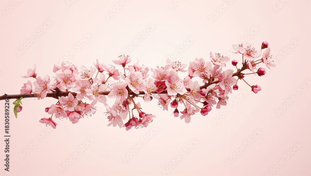 Fototapeta premium Spring branch adorned with blossoms, symbolizing seasonal change