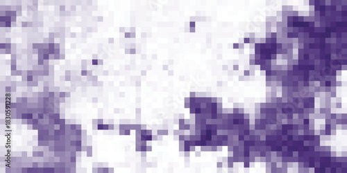 Abstract pixelated pattern with irregular purple shapes and white spaces creating a textured, organic, and modern background design suitable for digital art and graphic elements