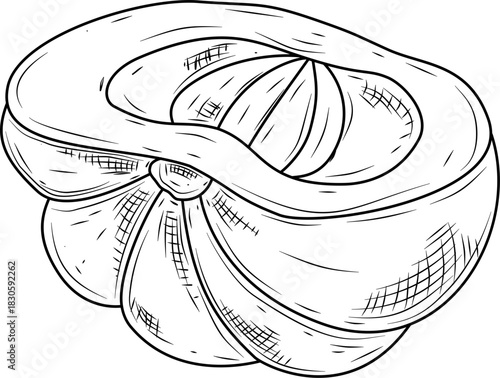 Half Pumpkin Cut Open Illustration